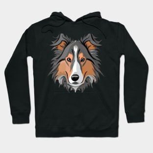 A head of a collie dog in front view Hoodie